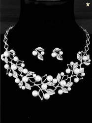 YouBella Alloy Silver Jewel Set