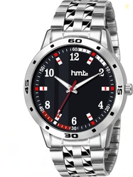 HMTE Men Dial & Stainless Steel Bracelet Style Straps Analogue Watches HM-8062 Black Watch for Men