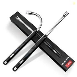 Crasts USB Plasma Rechargeable Electric Gas Lighter for Pooja Room, Candles, BBQ, Multi Purpose - 360 Degree Flexible & Windproof (Multicolor)