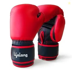 Lifelong Boxing Gloves for Men and Women | Punching Bag Gloves with Moulded Foam Padding | for Training, Boxing, Kickboxing, Muay Thai, MMA | Durable PU Leather 1 Pair Gloves (Size 12 OZ, Color Red)