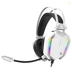 TAG Gamerz Titan RGB White Over-Ear Gaming Wired Headphone | Soft Ear Cups | 50mm Neodymium Driver | 3.5mm Audio | 2m Cable | Flexible Mic for Calling | Suspension Headband | 3.5mm + USB Connector