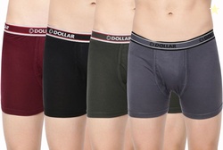 Dollar Bigboss Pack of 4 Combed Cotton Classy Solid Men Trunk