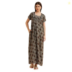 Sweet Dreams Women's Cotton Maxi Casual Regular Nightgown