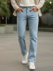 Urbano Fashion Men Regular Mid Rise Light Blue Jeans