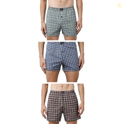 Rupa Jon Checkered Boxer Shorts for Men, 100% Cotton Material, Regular Fit, Pack of 3