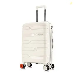 Nasher Miles Paris Hard-Sided Spinner Polypropylene Check-in Luggage White 24 inch |65cm Trolley Bag