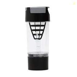 CULT Cyclon Shaker Bottle 500ml with Mixer Ball & Storage BPA-Free, Leakproof, Portable Protein Shaker for Gym, Fitness & Travel  Black Grey
