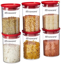 Floraware Plastic Air Tight BPA Free Stackable Round Push Multipurpose