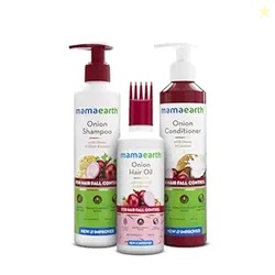 Mamaearth Anti-Hair Fall Spa Kit | Onion Shampoo 250 ml + Conditioner 250 ml + Hair Oil 150 ml | Boosts Growth | Reduces Hair Fall | Softens Hair