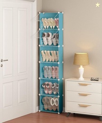 Sasimo 6-Shelf-6-Door Plastic Cubort Shoe Rack Plastic Collapsibl...more