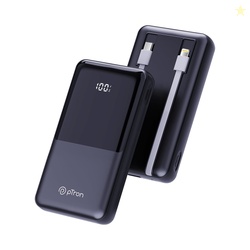 pTron Dynamo Power 20000mAh 22.5W Super Fast Charging, USB Type-C Input Power Bank with Quick Charge & 20W Power Delivery, Built-in Charging Cables, 4 Outputs, Type-C Input/Output Port (Jet Black)