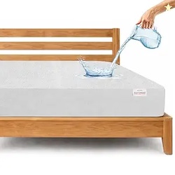 Mattress Protector Cotton Feel Terry Ultra Soft Waterproof Mattress Protector Single Bed| Breathable - Hypoallergenic Mattresses Cover (75x60 inch | 6.25x5 feet, White - Pack of 1)