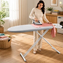 Lifelong Foldable Ironing Board with Steel Frame, Heat-Resistant Cover