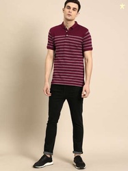 ether Men Striped Polo Cotton T-shirt