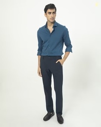 RARE RABBIT Men Slim Fit Flat-Front Trousers