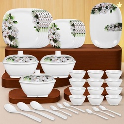 Flipkart SmartBuy Pack of 40 Melamin Emerald Bloom Mela...