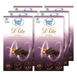 Sugar Free D'lite Quinoa & Almonds Dark Chocolate Bar, 40Gm (Pack Of 6