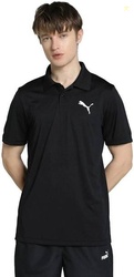 PUMA Men Solid Polo Neck Polyester Black T-Shirt