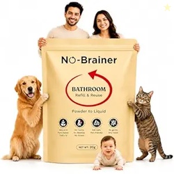 NO BRAINER Bathroom Cleaner Powder to Liquid | Natural PlantBased, Non