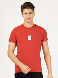 Wrangler Men Red Printed Regular Fit T-shirt