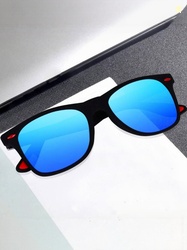 Arzonai Unisex Blue Lens & Black Sunglasses with UV Protected Lens