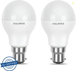 HALONIX 9 W Basic Round B22 LED Bulb (Yellow, Pack of 2)
