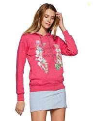 Qube By Fort Collins Women's Cotton Hooded Neck Sweatshirt (302 SMU_M_