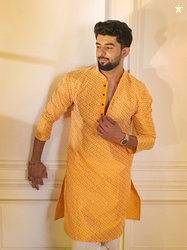 Koshin Men Embroidered Sequinned Jacquard Kurta