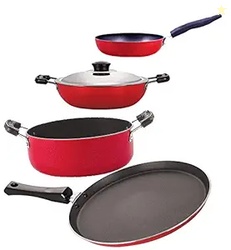 Nirlon Non Stick Aluminium Cookware Set of 4 Pieces (FT13_DKD(M)_CVG_C