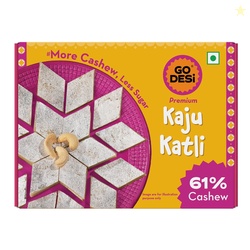 GO DESi Premium Kaju Katli - 180 grams | 61% Cashews | More Cashews, L