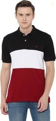 Allen Solly Men Colorblock Polo Neck Pure Cotton Multicolor T-Shirt
