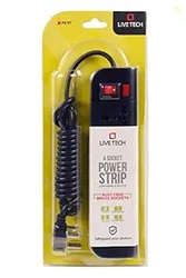Live Tech PS07 4 Socket Brass Rust Free, 6ft Extension Cord 3 Pin Plug