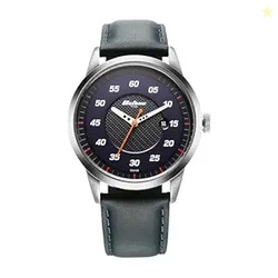 Titan Octane Quartz Analog with Date Black Dial Dark Blue Leather Stra