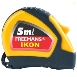 FREEMANS IKON 5m:19mm Steel Inchi Measuring Tape - 5m (Yellow & Black)