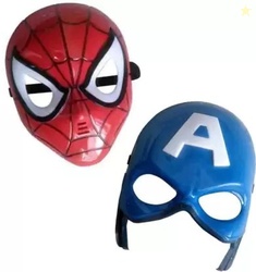 Pooja Fashion Spiderman Captainamerica Plastic Mask 2 Pcs combo f...mo