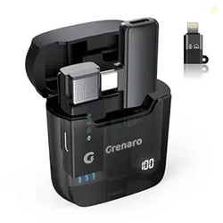 GRENARO S13 Wireless Mic for YouTube Recording, Collar Microphone with