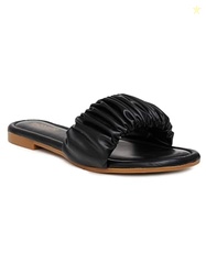 SHOECUBE Womens Radiant Black Flat Sandal_6 UK (SHCB-PELT-F37-OL-BLACK