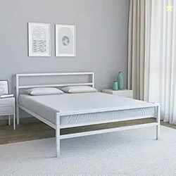 Nilkamal SLEEP Striker Queen Size Metal Bed (White)