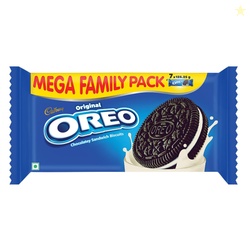 Cadbury Oreo Vanilla Flavour Creme Sandwich Biscuit Mega Family Pack, 