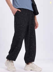 glitchez Men Abstract Print Baggy Fit Joggers