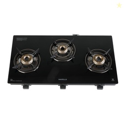 Havells GEOSLIM Gas stove |3 Heavy Duty Forged Brass Burner|6 mm Tough
