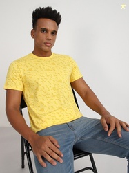 Lee Men Abstract Printed Slim Fit Cotton T-shirt