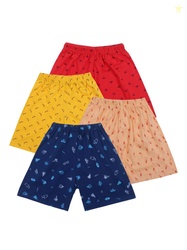 BAESD Pack Of 4 Unisex Kids Printed Shorts