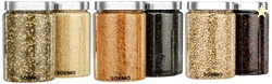 Amazon Brand - Solimo Plastic Storage Jar & Containers With Steel Cap 