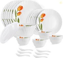 Cello Pack of 34 Opalware Dazzle Spring Tulip | Light Weight | Ex...mo