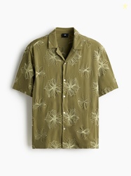 H&M Men Regular Fit Embroidered Resort shirt