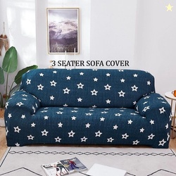 TONY STARK Polycotton 3 Seater Sofa Abstract Cover (Pack of 1 Blu...mo