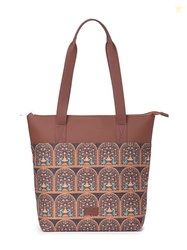 ZOUK Royal Indian Peacock Motif Printed Women's Jute Handcrafted Vegan