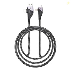 Zebronics UCLC65B 65 Watts PD Fast charging 4 in 1 cable with USB/Type