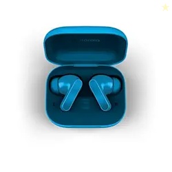 Motorola Moto Buds Bass (Blue, TWS) | Hi-Res Audio with LDAC | 12.4mm 